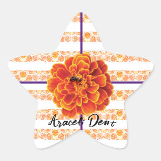 goudsbloemen en bij ster sticker
