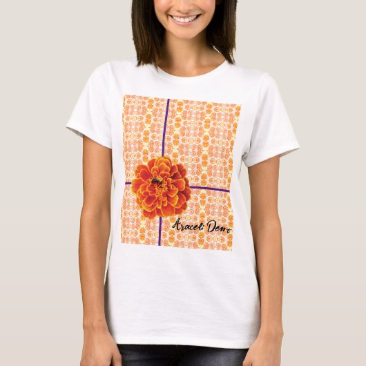 goudsbloemen en bij t-shirt (Voorkant)