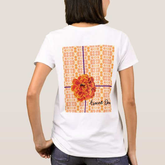 goudsbloemen en bij t-shirt (Achterkant)