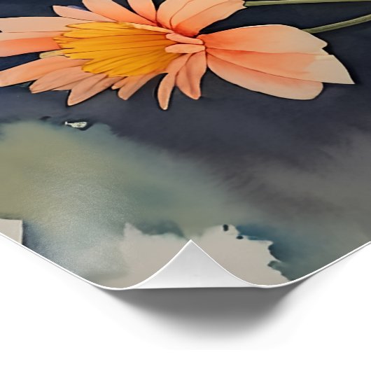 goudsbloemen in Waterverf Perfect Poster (Hoek)