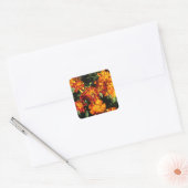goudsbloemen met een bij vierkante sticker (Envelop)