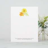 goudsbloemen waterverf geel sinaasappel briefhoofd (Staand voorkant)