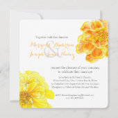 goudsbloemen waterverf gele bruiloft vierkant uitn kaart (Achterkant)