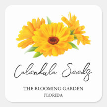 Goudsbloemzaden label