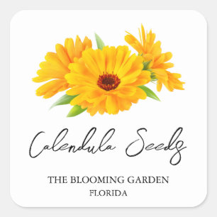 Goudsbloemzaden label