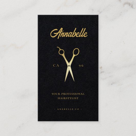 Goudschaar Haarstylist Salon Barbershop Qr Code Visitekaartje (Voorkant)