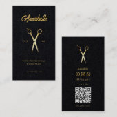 Goudschaar Haarstylist Salon Barbershop Qr Code Visitekaartje (Voorkant / Achterkant)