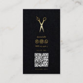 Goudschaar Haarstylist Salon Barbershop Qr Code Visitekaartje (Achterkant)
