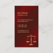 Goudschalen voor gerechtigheid | Rode procureur bi Visitekaartje (Achterkant)