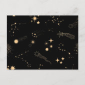 Goudschietende sterren komeet planeten hemelnacht briefkaart (Voorkant)