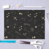 Goudschietende sterren komeet planeten hemelnacht tissuepapier (Craft)
