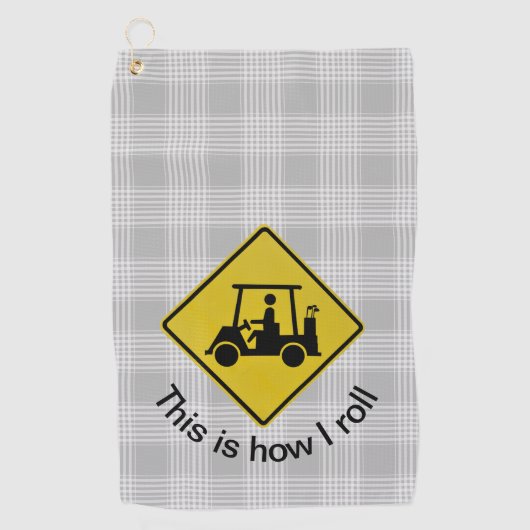 Goudschild Grijze Golfhanddoek (Voorkant)