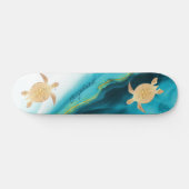 Goudschildpad - Monogram Waterverf Persoonlijk Skateboard (Horizontaal)