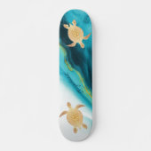 Goudschildpad - Monogram Waterverf Persoonlijk Skateboard (Voorkant)