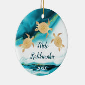 Goudschildpadden | Mele Kalikimaka | Foto van de f Keramisch Ornament (Rechts)