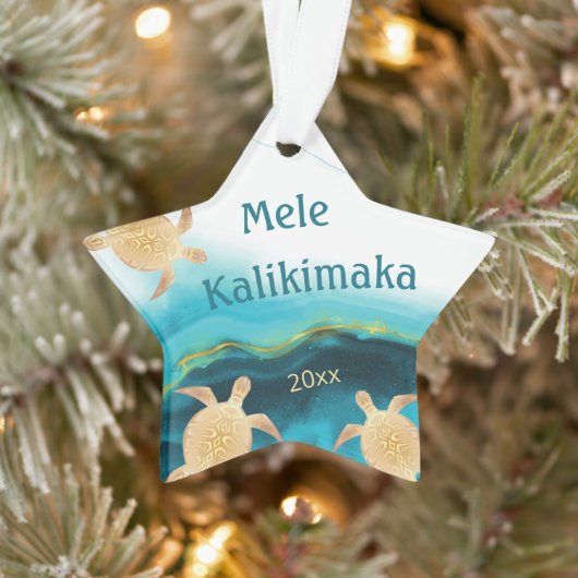 Goudschildpadden | Mele Kalikimaka Hawaiian Kerstm Ornament (Boom)