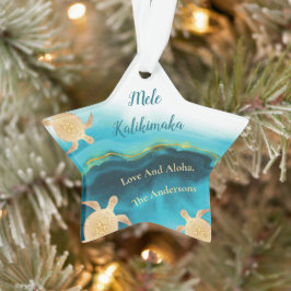 Goudschildpadden | Mele Kalikimaka Hawaiian Kerstm Ornament