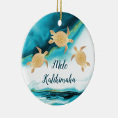 Goudschildpadden | Mele Kalikimaka | Kerstmis Keramisch Ornament (Rechts)
