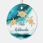 Goudschildpadden | Mele Kalikimaka | Kerstmis Keramisch Ornament (Links)