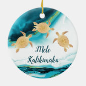 Goudschildpadden | Mele Kalikimaka | Kerstmis Keramisch Ornament (Achterkant)