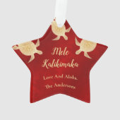 Goudschildpadden | Mele Kalikimaka | Kerstmis Ornament (achterkant)