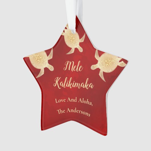 Goudschildpadden | Mele Kalikimaka | Kerstmis Ornament (voorkant)