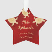 Goudschildpadden | Mele Kalikimaka | Kerstmis Ornament (voorkant)