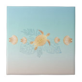 Goudschildpadden Tropische bladeren Tile Border Tegeltje (Voorkant)