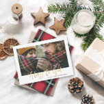 Goudschrift glorie naar god rode tartan foto feestdagenkaart<br><div class="desc">Gold script glory naar goede,  stijlvolle vakantiekaart met rood tartan backer-ontwerp. Ruimte voor één foto.</div>