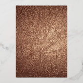 Goudschrift Steampunk op lederen inspiratie Folie Uitnodiging (Achterkant)