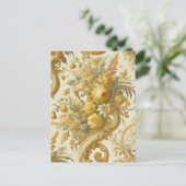 Goudschuld – Gotisch Victoriaans Feestdagenkaart (Staand voorkant)