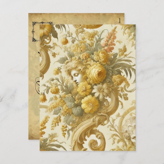 Goudschuld – Gotisch Victoriaans Feestdagenkaart (Voorkant / Achterkant)