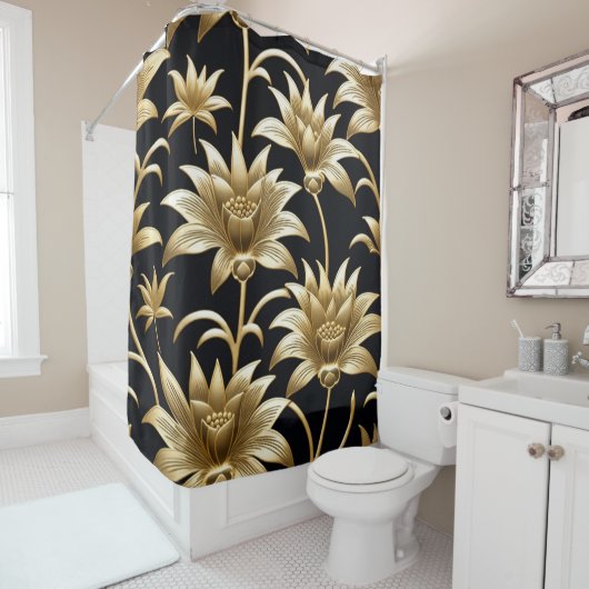 Goudse bloemen douchegordijn (In situ)