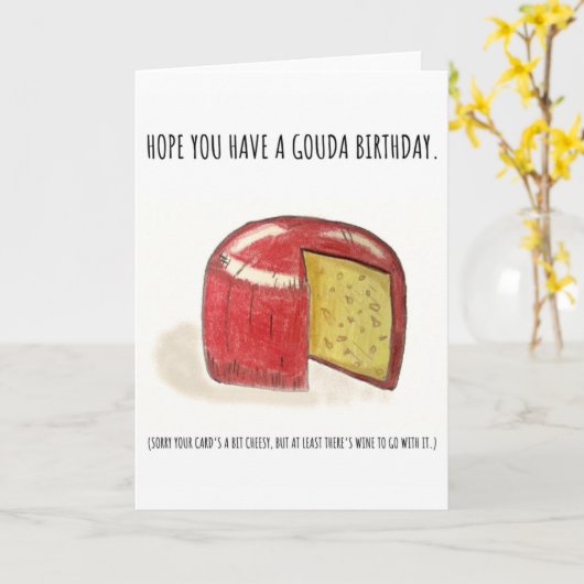 Goudse verjaardag! kaart (Gele Bloem)