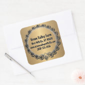 Goudsher geëtiketteerde voedingswaren vierkante sticker (Envelop)