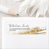 Goudsher glitter sparter-kerstadres etiket (Insitu)