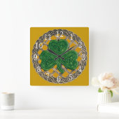 Goudsher - Shamrock and Celtic Knots Square-klok Vierkante Klok (Huis)