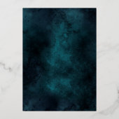 Goudsneeuwgroen kerstwinterfeest folie uitnodiging (Achterkant)