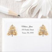 Goudsneeuwkerstboom feestelijke bruiloft etiket (Insitu)