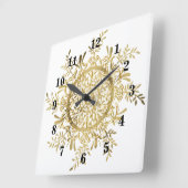  goudsneeuwvlok vierkante klok (Hoek)