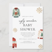 goudsneeuwvlok | Winter Ugly Sweater Baby shower Kaart (Voorkant)