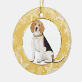 Goudsneeuwvlokgrens Beagle Dog Keramisch Ornament (Links)