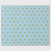 goudsneeuwvlokken cadeaupapier (Vlak)