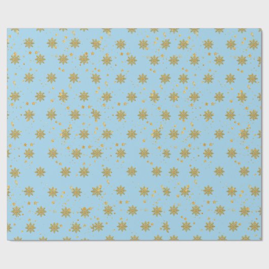 goudsneeuwvlokken cadeaupapier (Vlak)