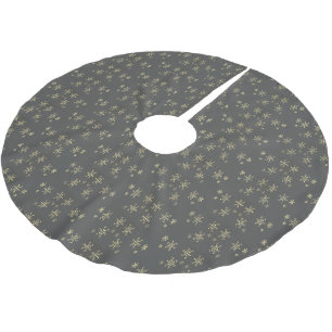 Goudsneeuwvlokken op grijs kerstboom rok