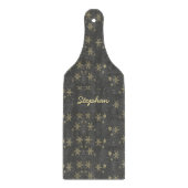 Goudsneeuwvlokken op grijs snijplank (Voorkant)