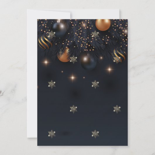 goudsneeuwvlokken, zogenaamde kerst kaart (Achterkant)