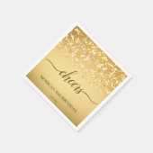 Goudsparken gepersonaliseerd verjaardagsfeest servet (Hoek)