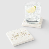 Goudsparken Stenen Onderzetter (Zijkant)