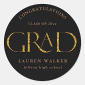 goudsparkle elegant script afstuderen Sticker (Voorkant)
